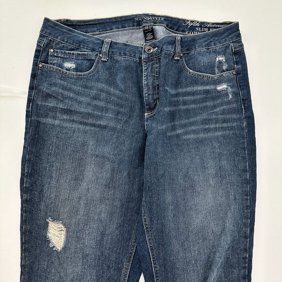Sound Style Fifth Avenue Distressed Slim Fit Comfort Zone Women's size 14 Jeans - Picture 2 of 5